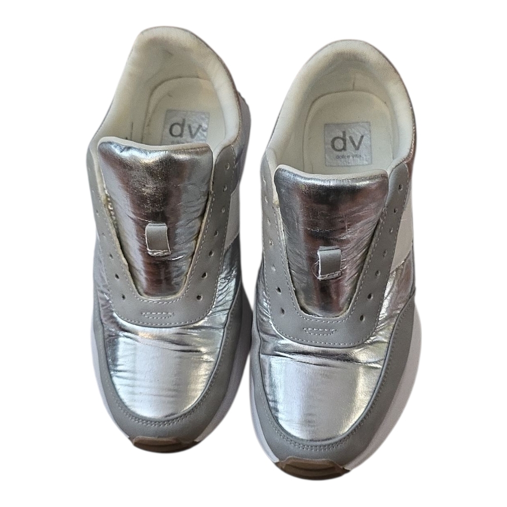 DV by Dolce Vita Women's Metallic Silver Sneakers